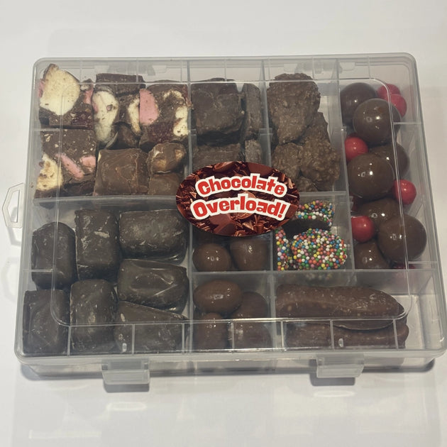 Assortment of chocolates in a box
