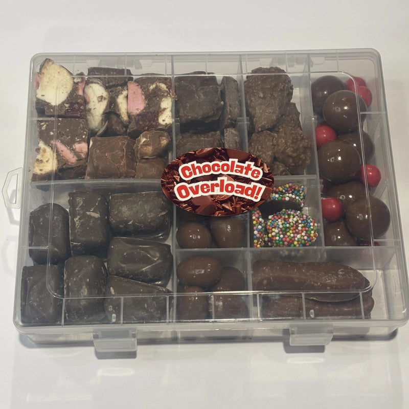 Assortment of chocolates in a box