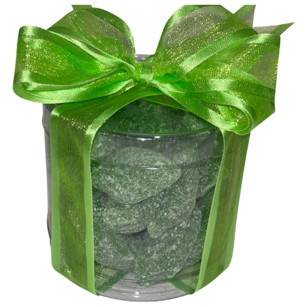 Spearmint leaves in a container