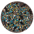 Milk chocolate freckle coated in assorted coloured sprinkles and moustaches