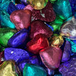 Assorted colour foil chocolate hearts