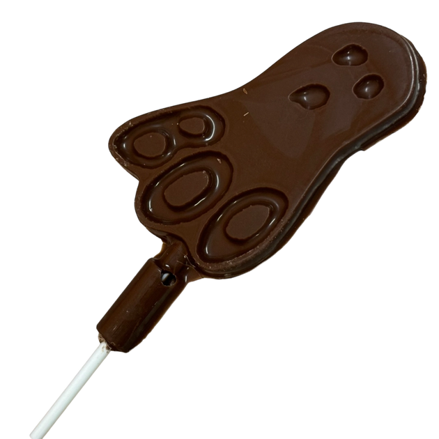 Ghost shaped chocolate lollipop