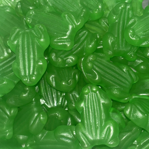 Pile of green frog lollies