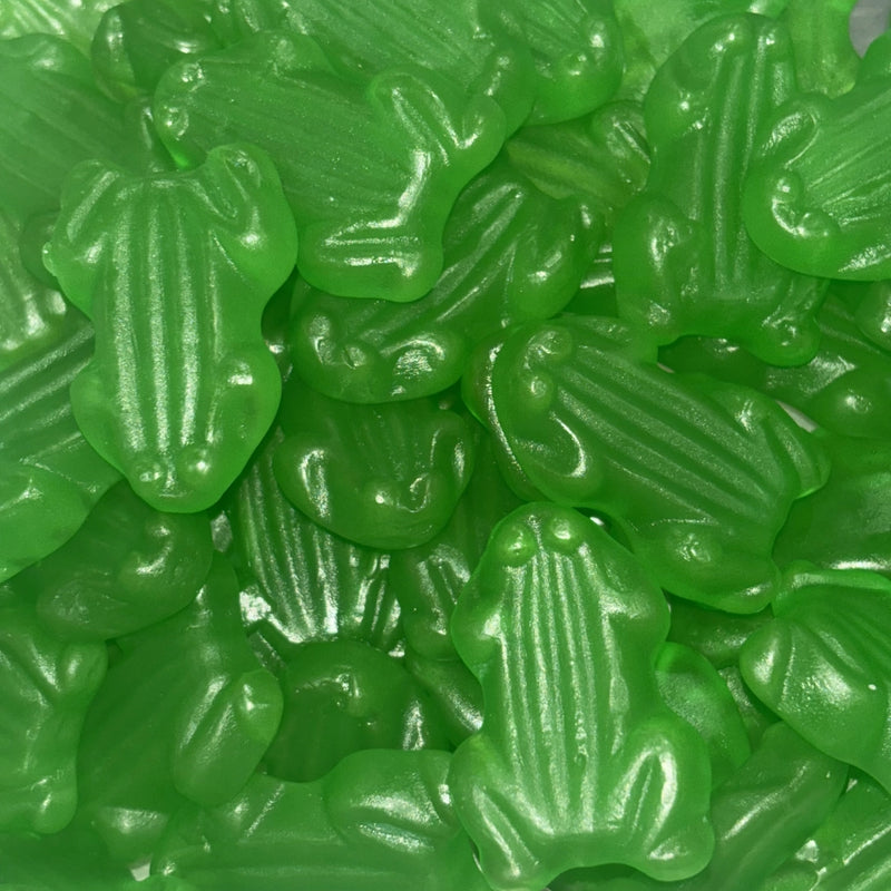 Pile of green frog lollies
