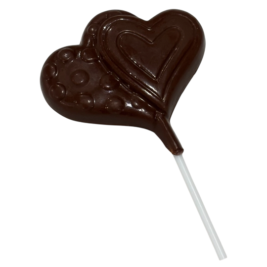 Sugar free chocolate hearts lollipop