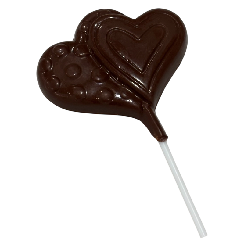 Sugar free chocolate hearts lollipop
