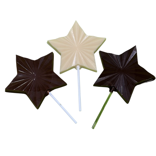 Chocolate star lollipops