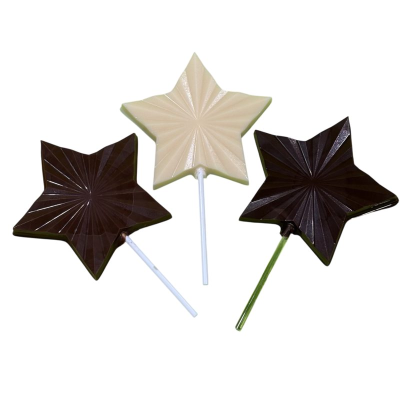 Chocolate star lollipops