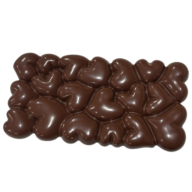 Chocoate bar with hearts