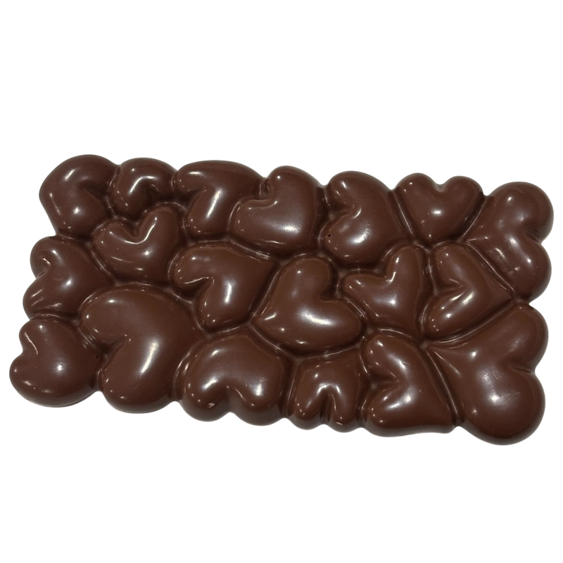 Chocoate bar with hearts