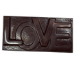 Dark chocolate bar with LOVE letters