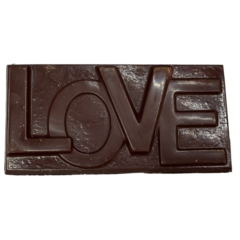 Milk chocolate bar with LOVE letters
