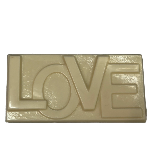White chocolate bar with LOVE letters