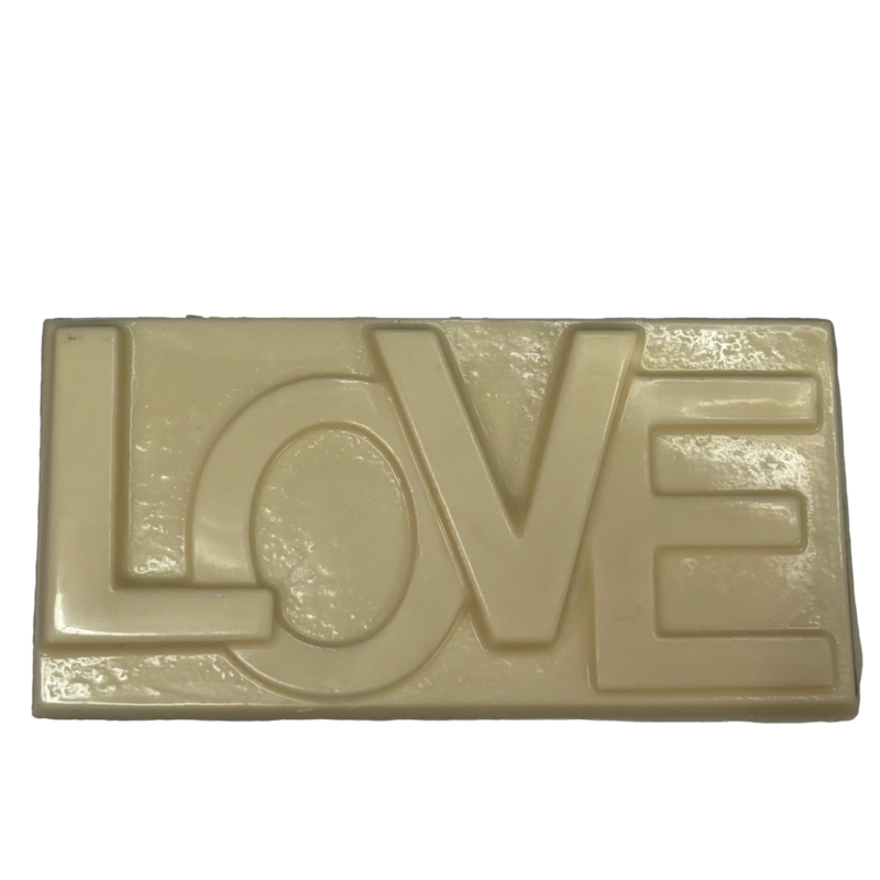 White chocolate bar with LOVE letters