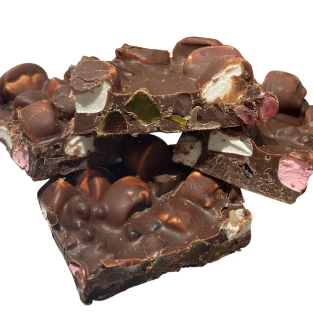 Pieces of sugar free rocky road