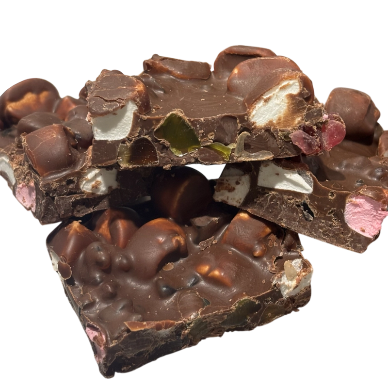 Pieces of sugar free rocky road