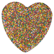 Heart shaped chocolate freckle with sprinkles