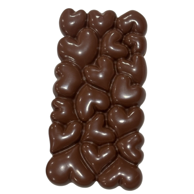 Chocolate block of heart shapes