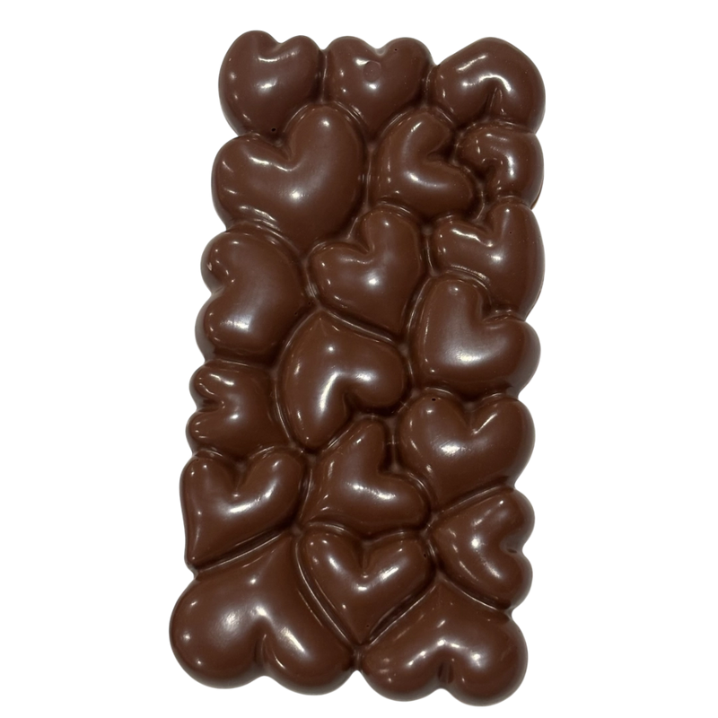 Chocolate block of heart shapes