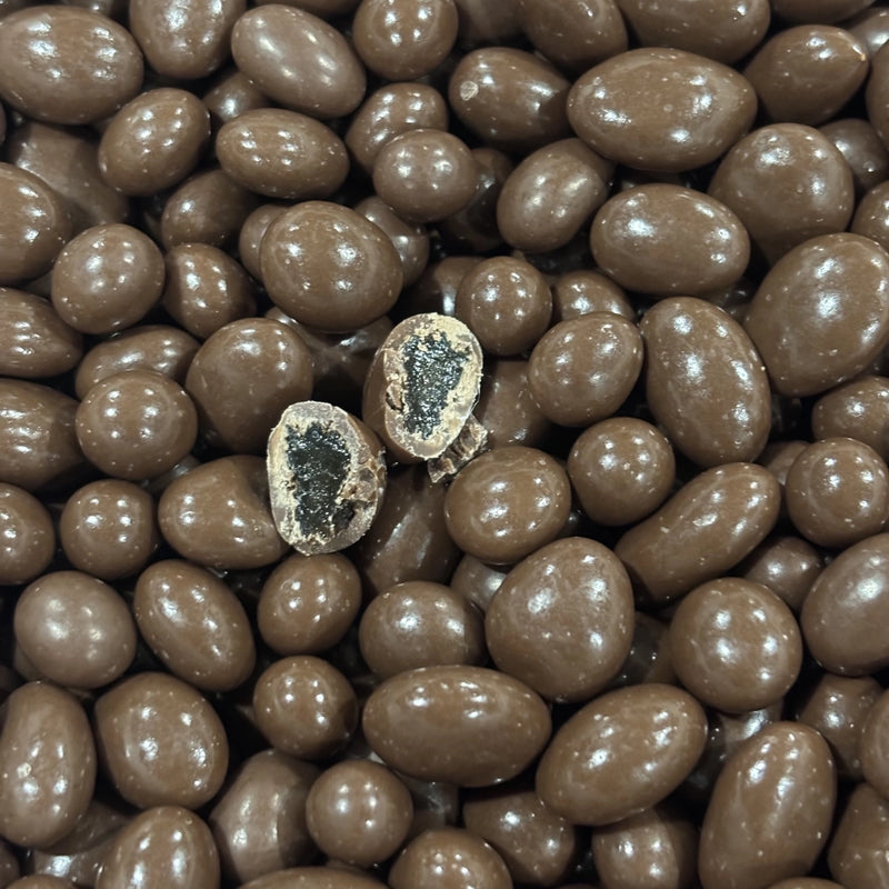 Sultanas covered in milk chocolate