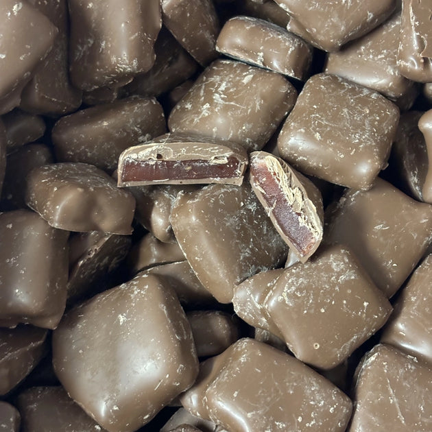 Soft, chewy Turkish delight centres coated in a layer of milk chocolate