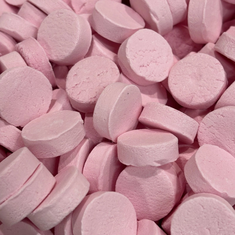 Round pink musk button lollies