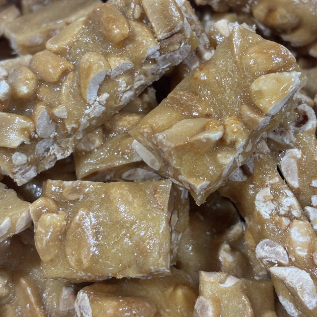 Pieces of peanuts and toffee
