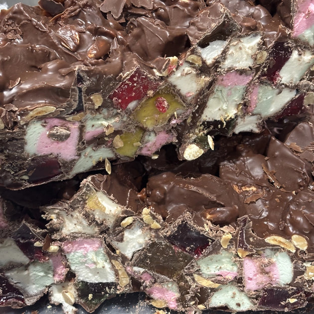 Milk chocolate rocky road