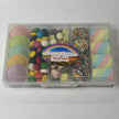 Assorted colourful lollies in a snack box
