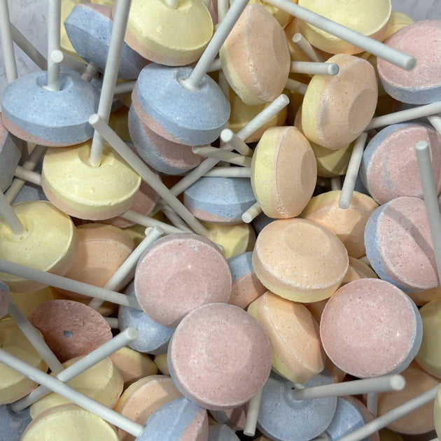 Assorted colour sweetworld lollipops