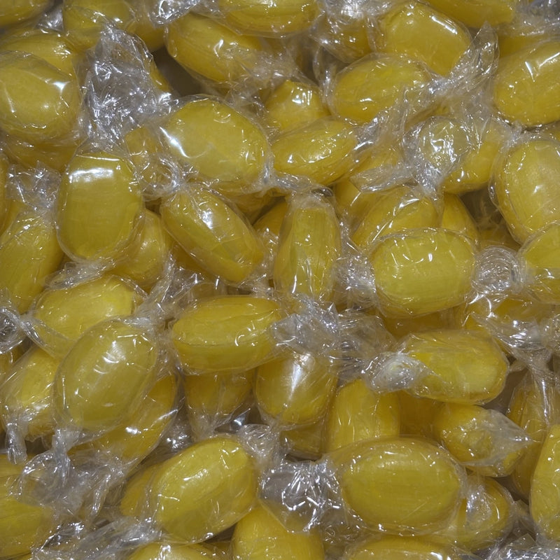 Individually wrapped hard, lemon-flavoured candy shell filled with a fizzy sherbet centre