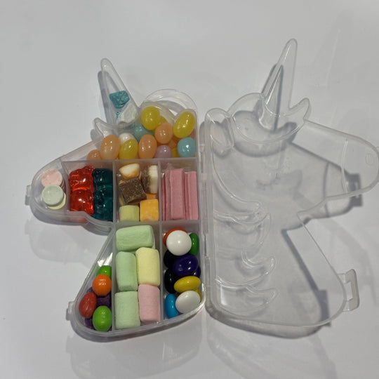Assorted lollies in Unicorn shaped box